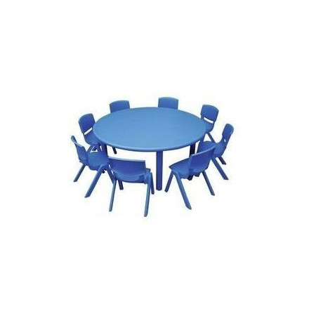 Juego de mesa escolar redonda  para siete sillas