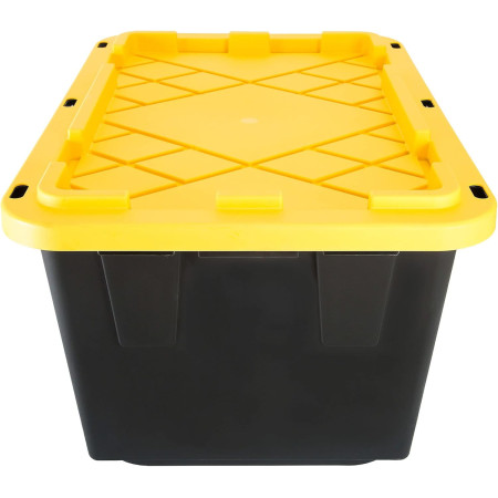 Caja logisticas color amarillo de 100 litros.