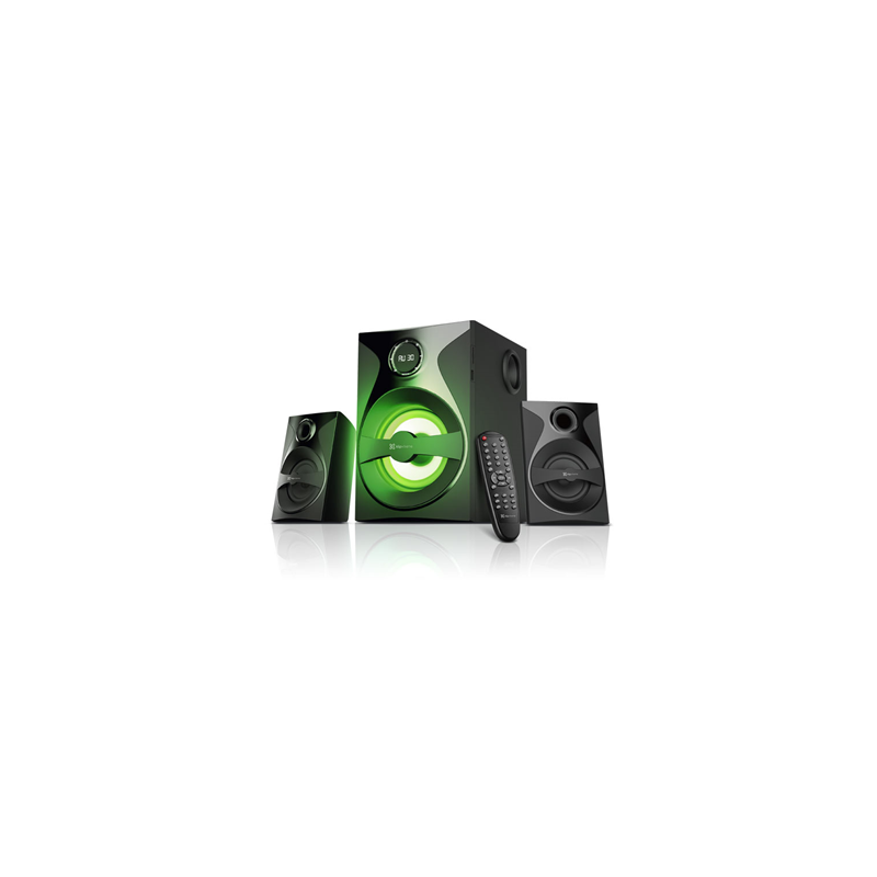 Bocina Xtrene Blufusion 2.1 56W Pantalla Led Luce MUlticolor, Bocina Xtrene Blufusion 2.1 56W Pantalla Led Luce MUlticolor,